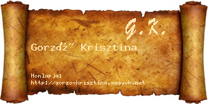 Gorzó Krisztina névjegykártya