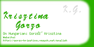 krisztina gorzo business card